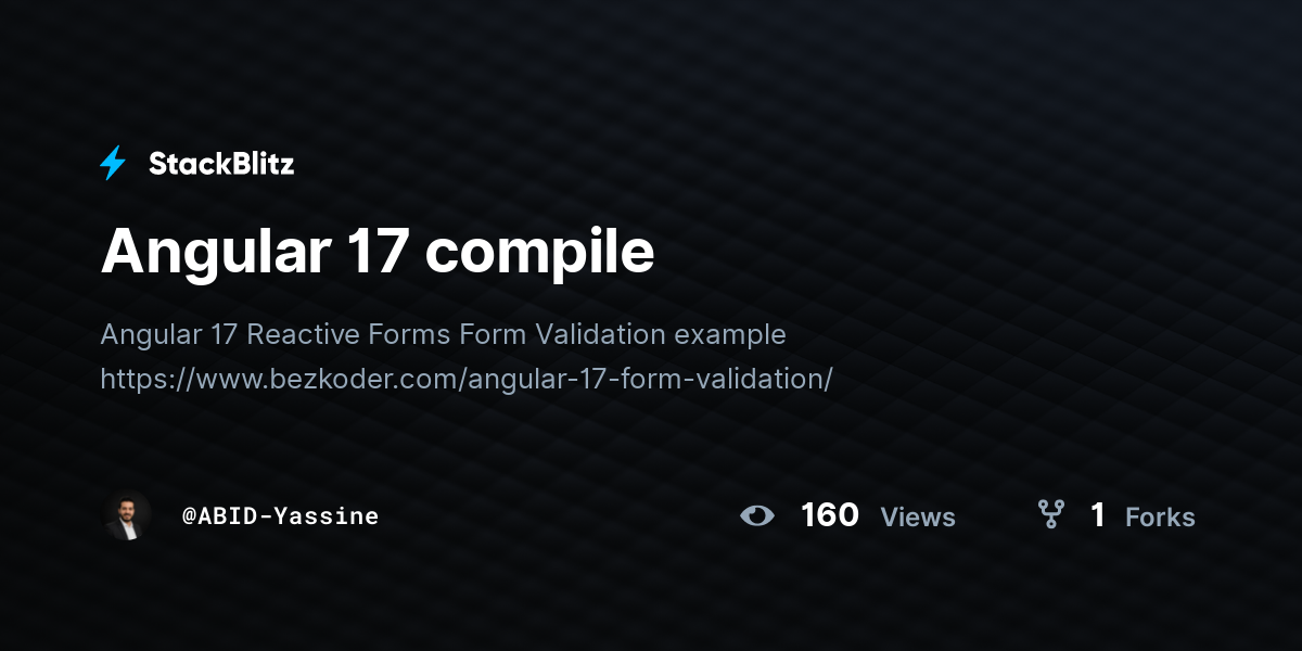 Angular 17 compile - StackBlitz