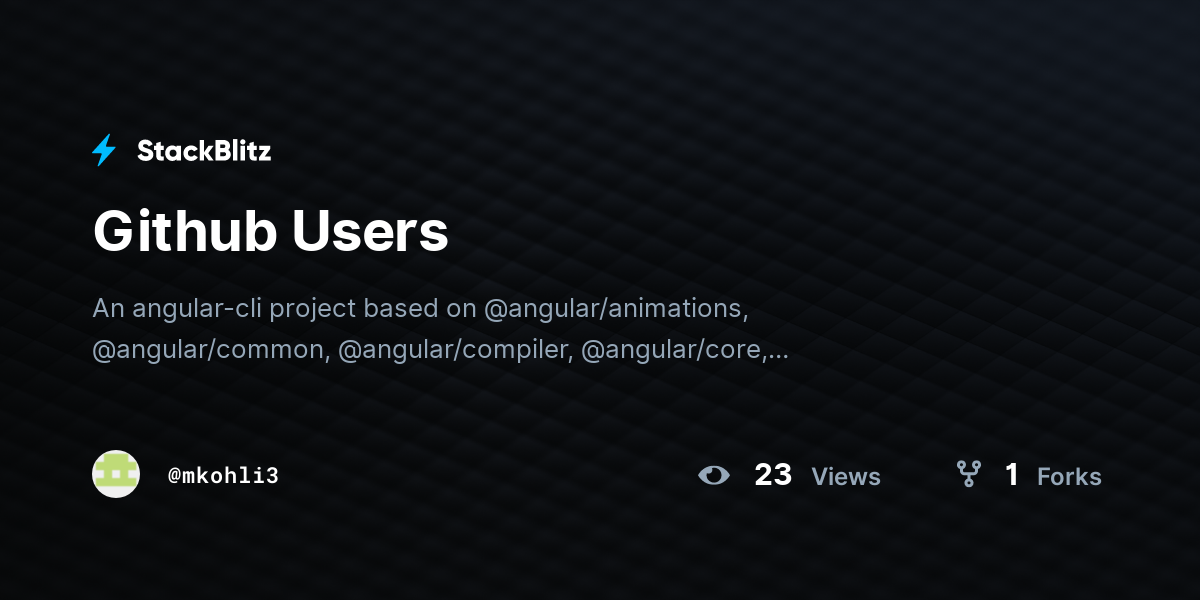 Github Users - StackBlitz
