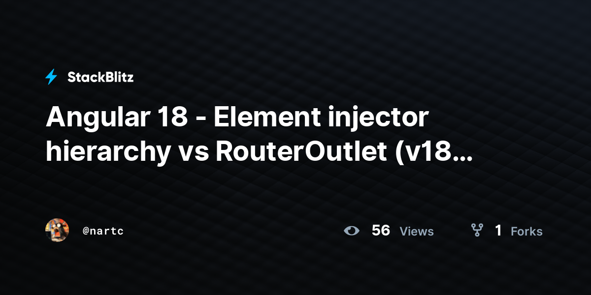 Angular 18 Element injector hierarchy vs RouterOutlet (v18 breaking