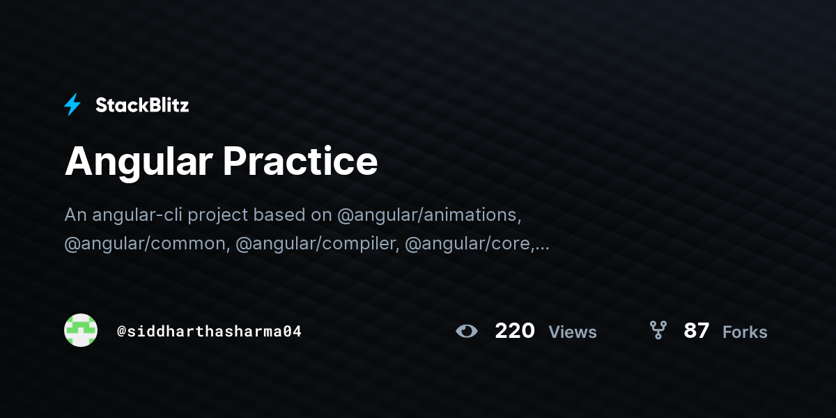 Angular Starter Project 19 - StackBlitz