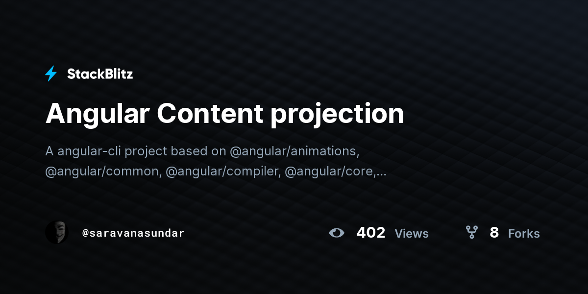 Angular Content projection - StackBlitz