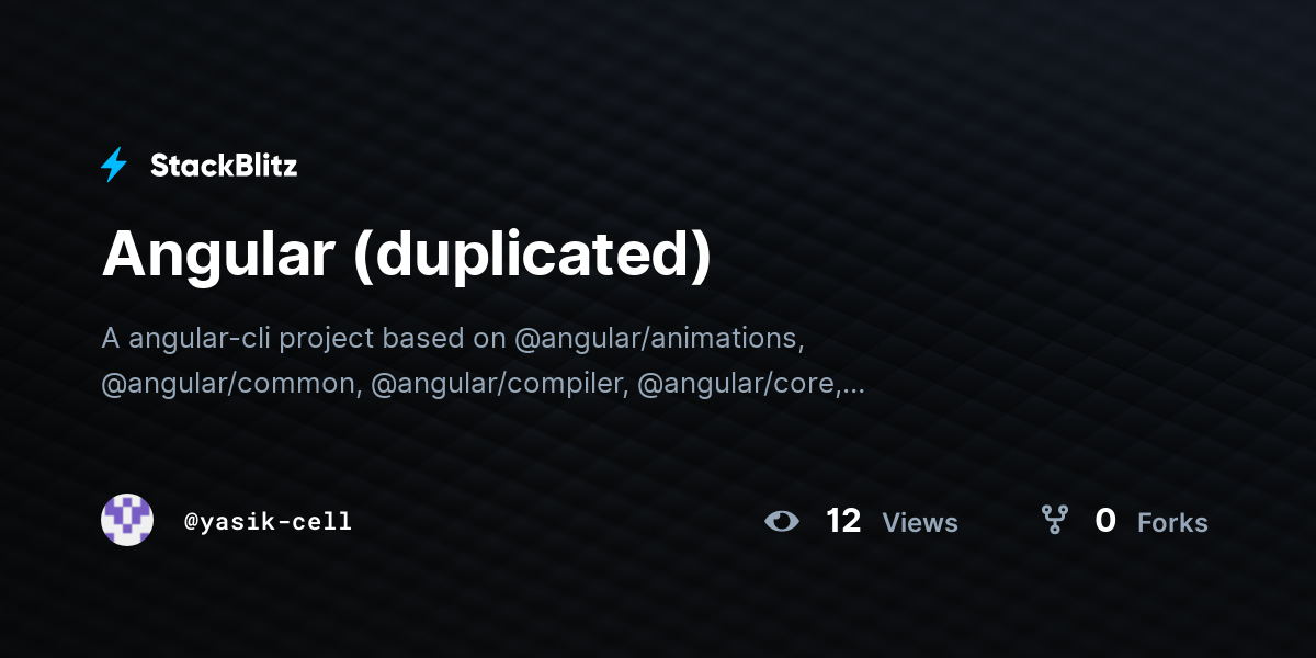 Angular (duplicated) - StackBlitz