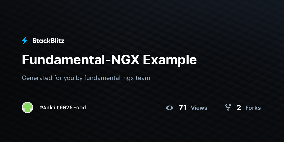 Fundamental-NGX Example - StackBlitz