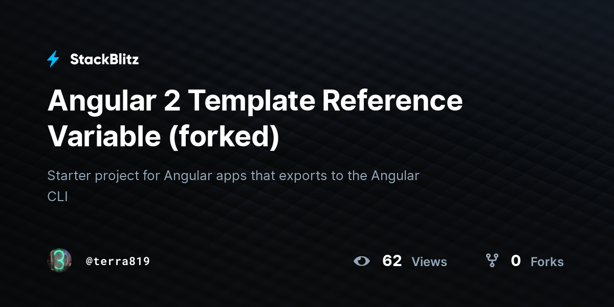 Angular 2 Template Reference Variable (forked) StackBlitz