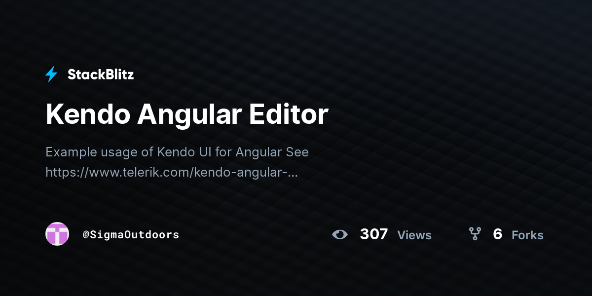 Kendo Angular Editor - StackBlitz