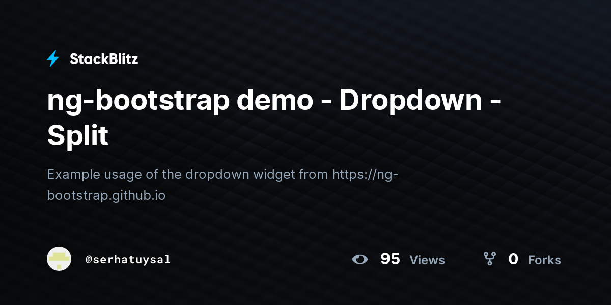 ng-bootstrap demo - Dropdown - Split - StackBlitz