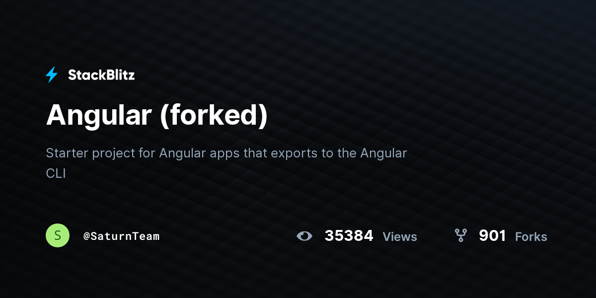 Angular (forked) - StackBlitz
