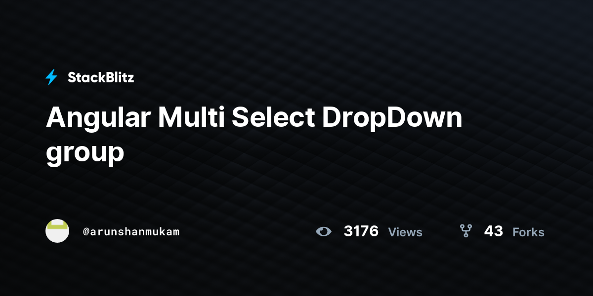 Angular Multi Select DropDown group - StackBlitz