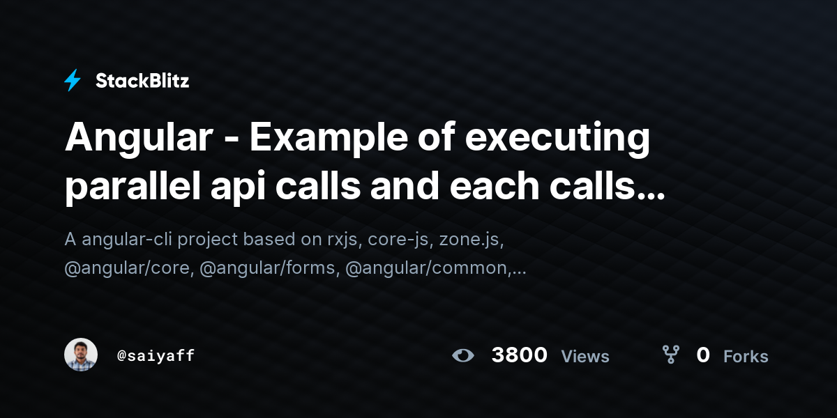 Angular - Example of executing parallel api calls and each calls not ...
