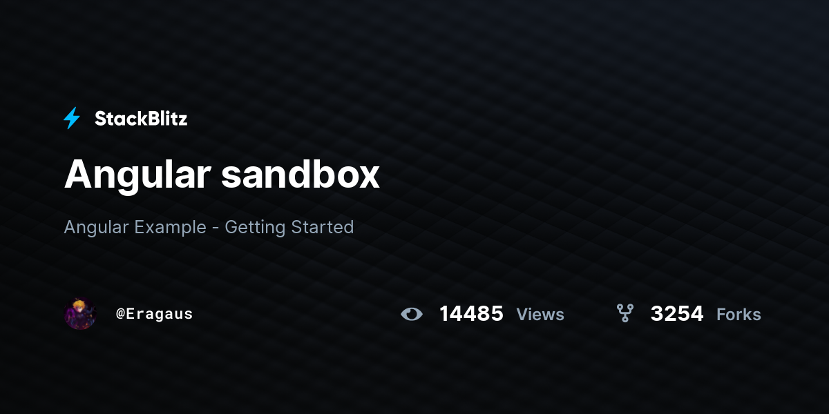 Angular sandbox - StackBlitz