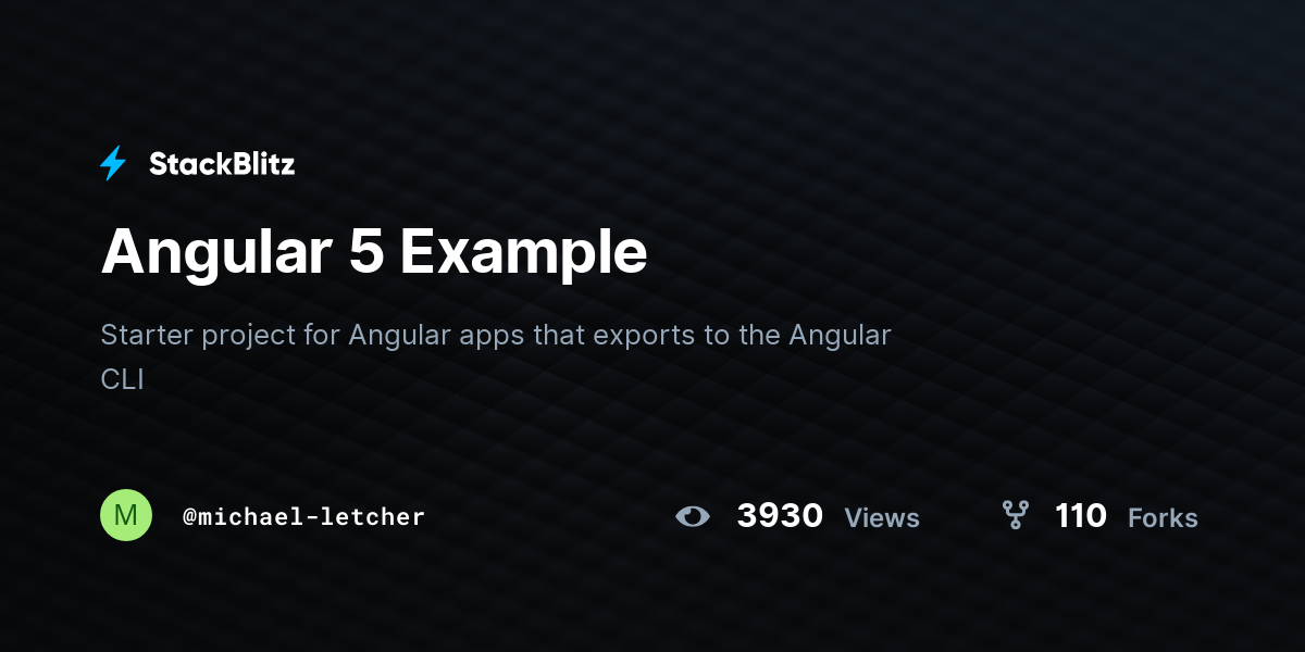 Angular 5 Example - StackBlitz