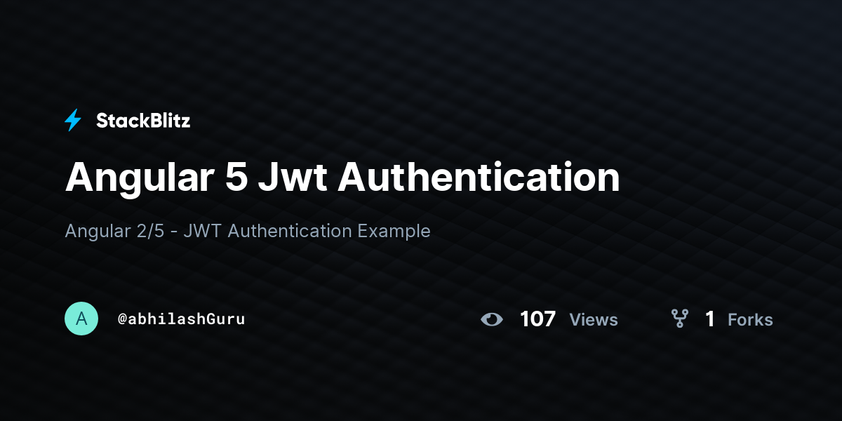 Angular 5 Jwt Authentication - StackBlitz