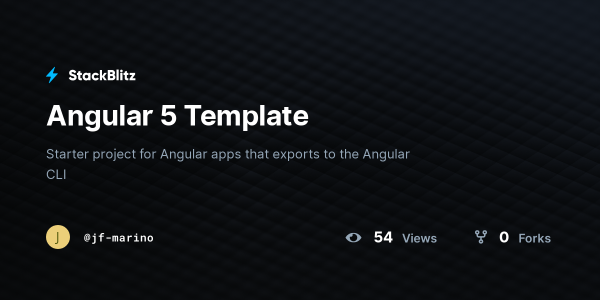 Angular 5 Template - StackBlitz