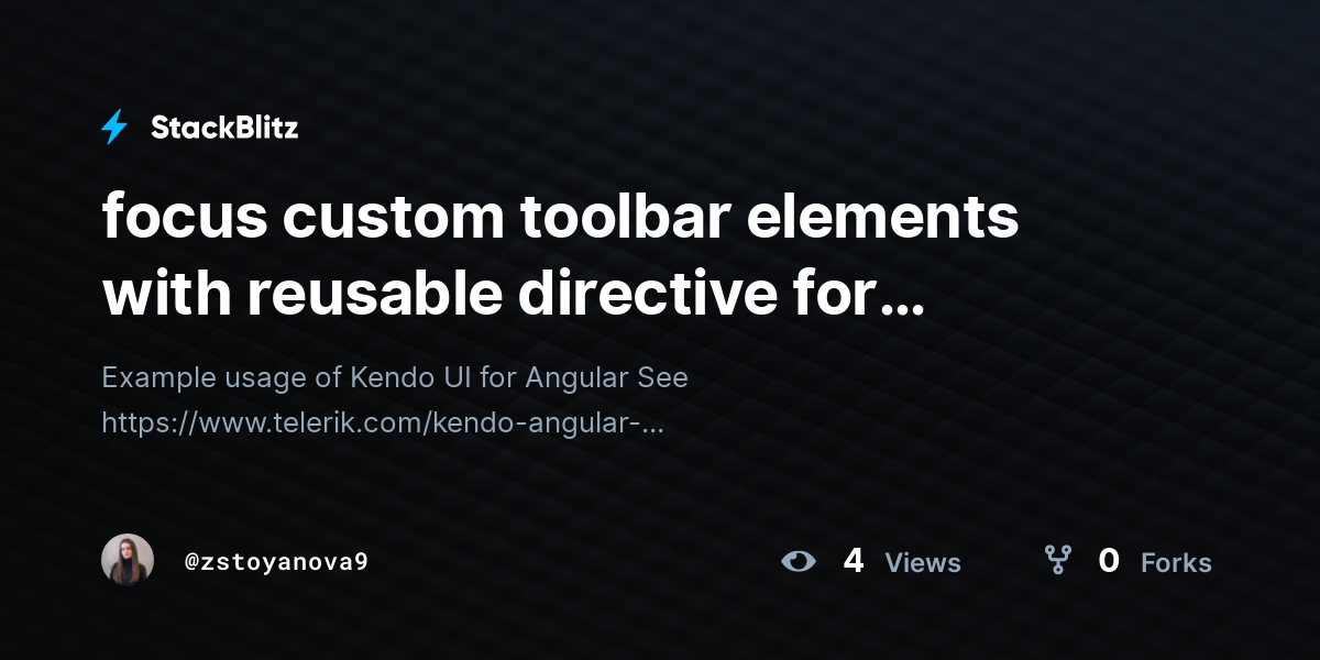 focus custom toolbar elements with reusable directive for preventing ...