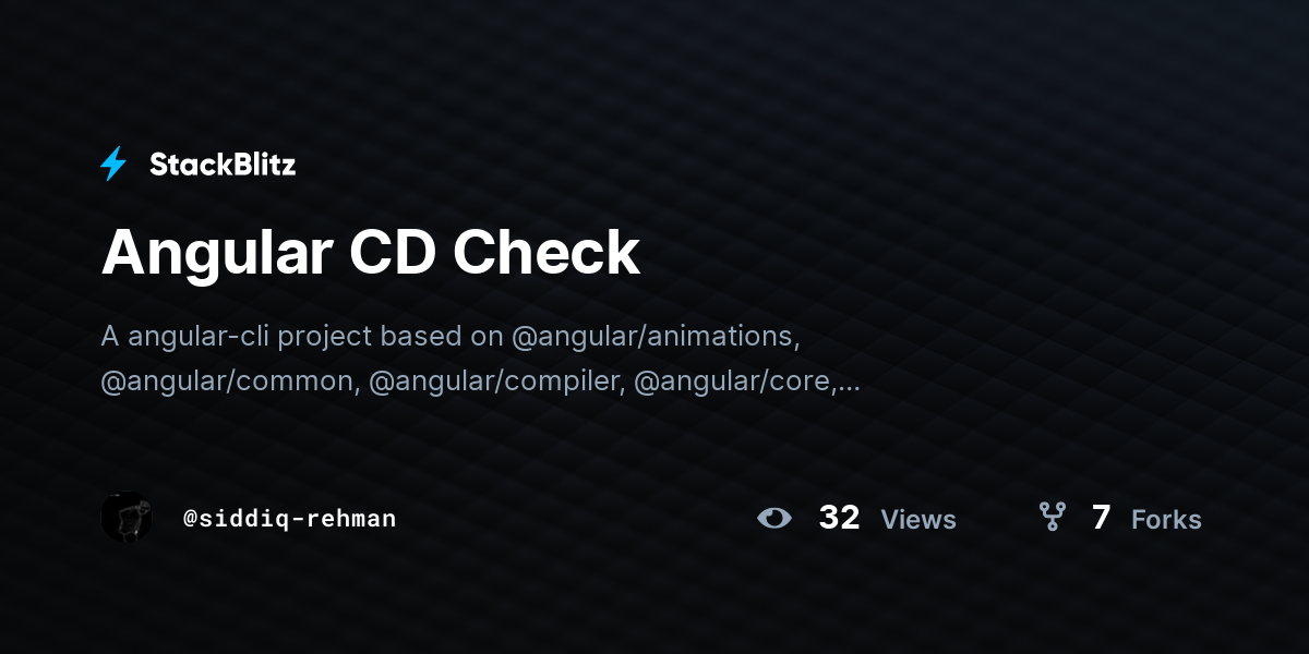 Angular CD Check - StackBlitz