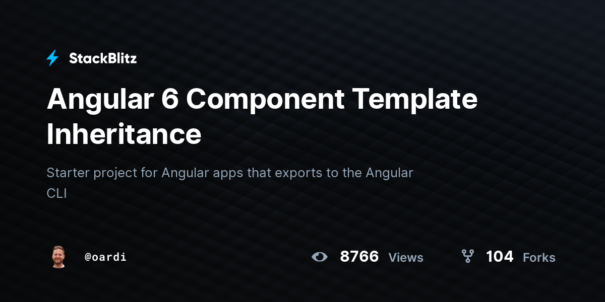 Angular 6 Component Template Inheritance - StackBlitz