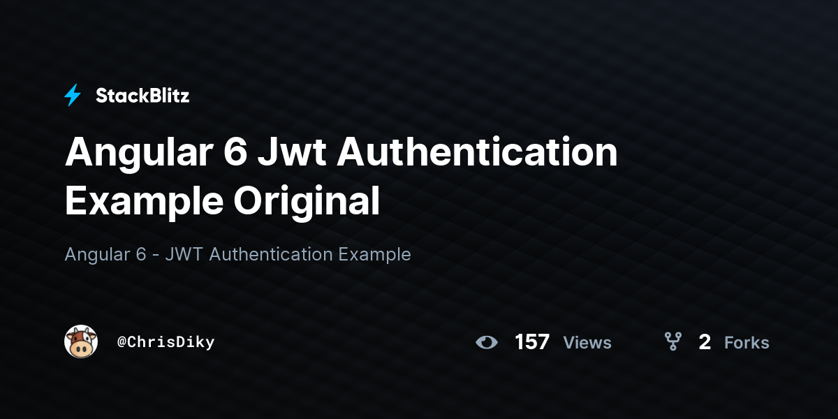Angular 6 Jwt Authentication Example Original - StackBlitz