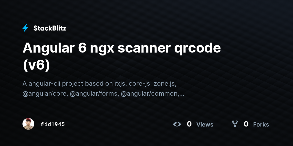 Angular 6 ngx scanner qrcode (v6) - StackBlitz