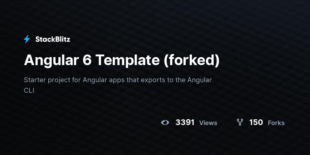 Angular 6 Template (forked) - StackBlitz