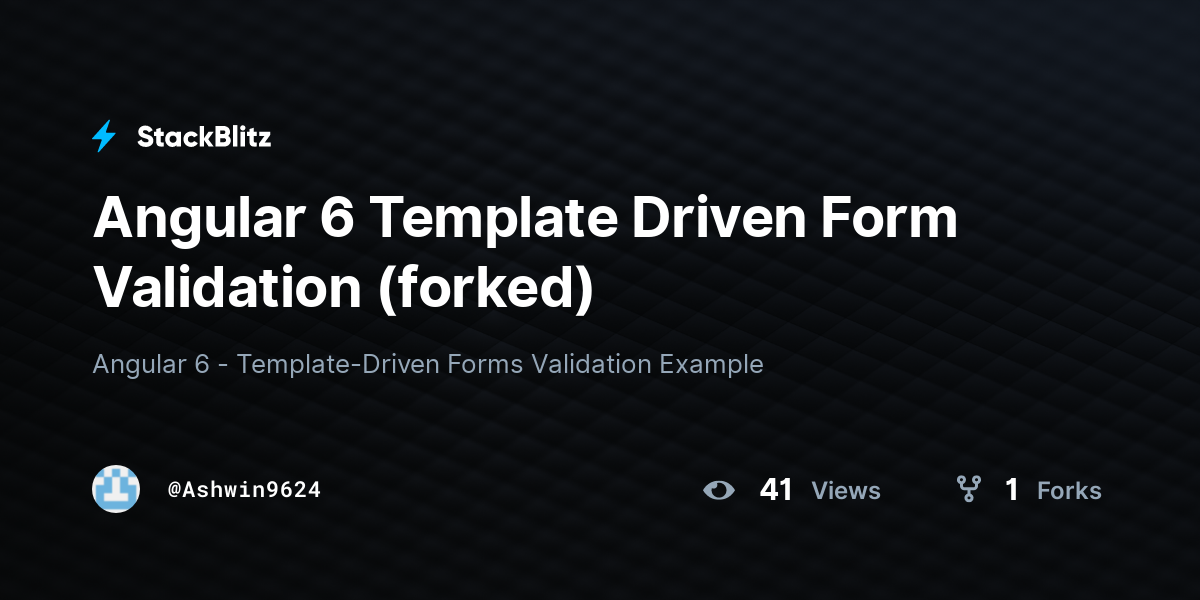 angular-6-template-driven-form-validation-forked-stackblitz