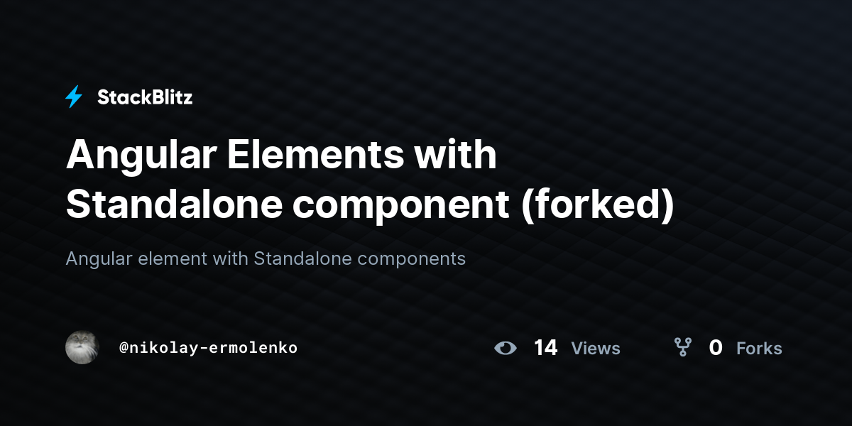 Angular Elements with Standalone component (forked) - StackBlitz