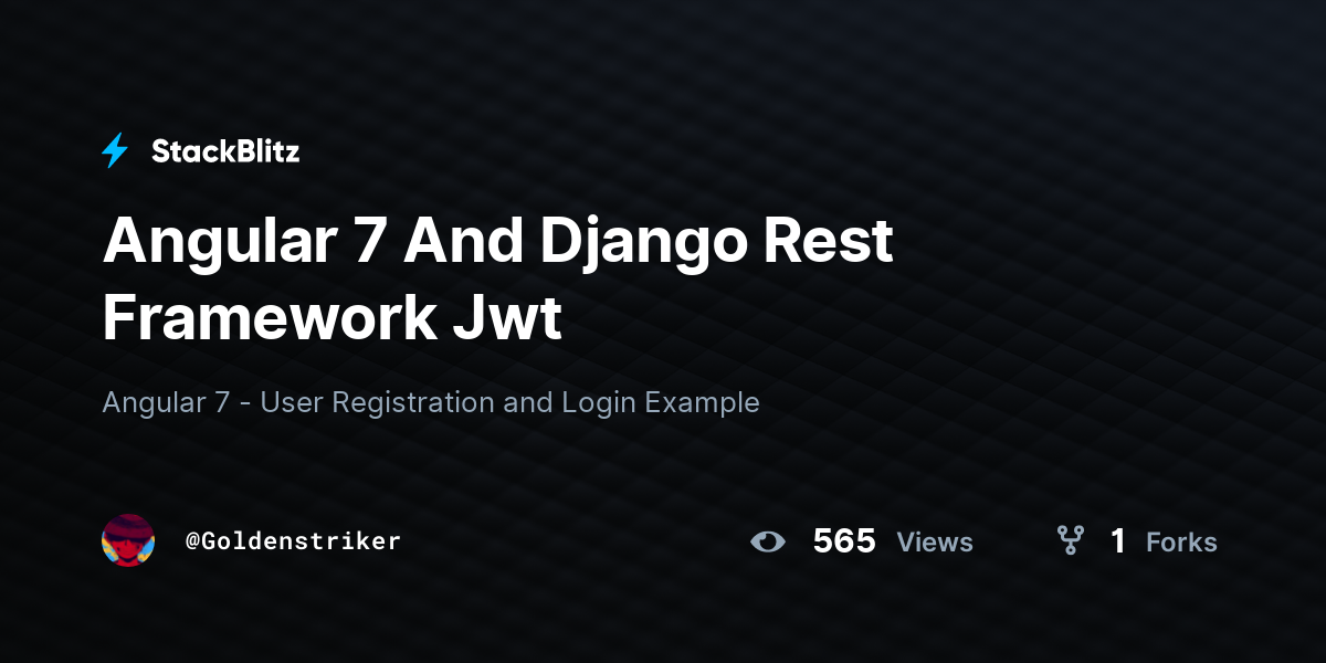 Angular 7 And Django Rest Framework Jwt - StackBlitz