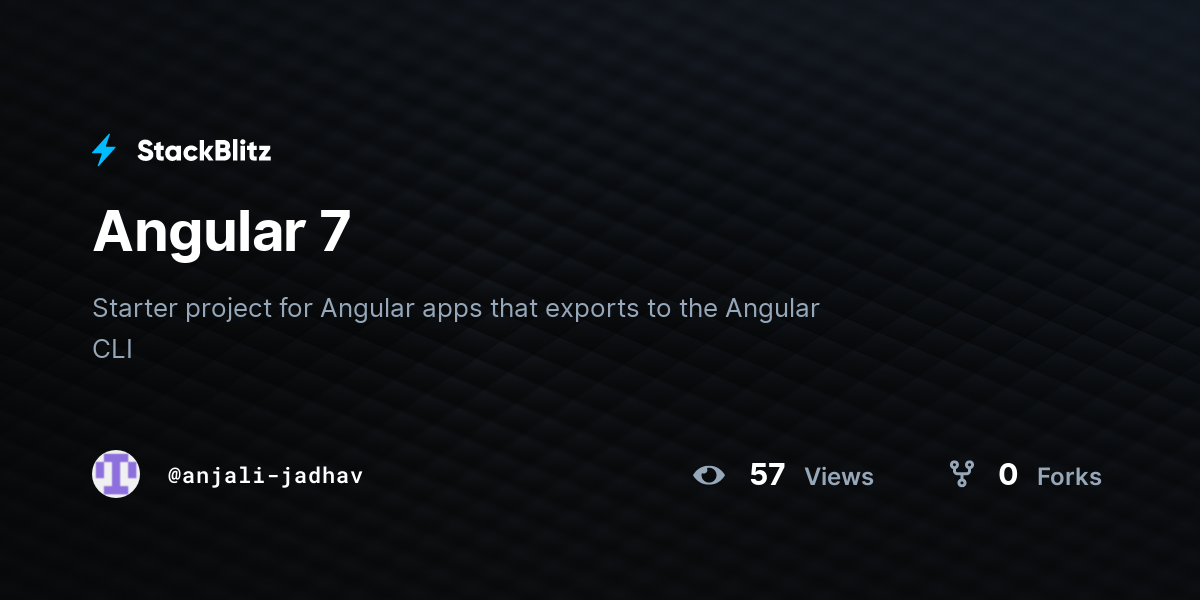 Angular 7 - StackBlitz