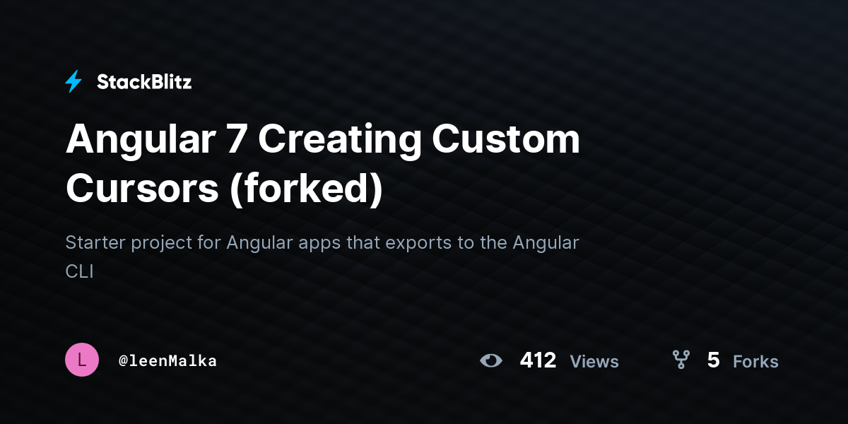 Angular 7 Creating Custom Cursors (forked) - StackBlitz