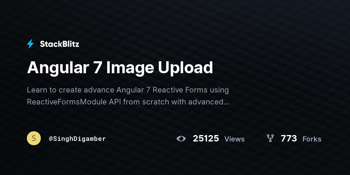 Angular 7 Image Upload - StackBlitz