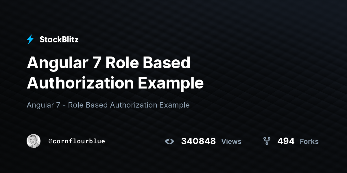 Angular 7 Role Based Authorization Example - StackBlitz