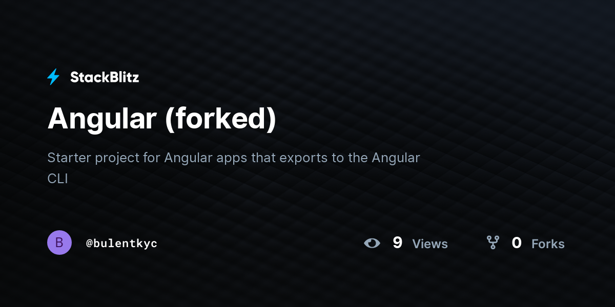 Angular (forked) - StackBlitz