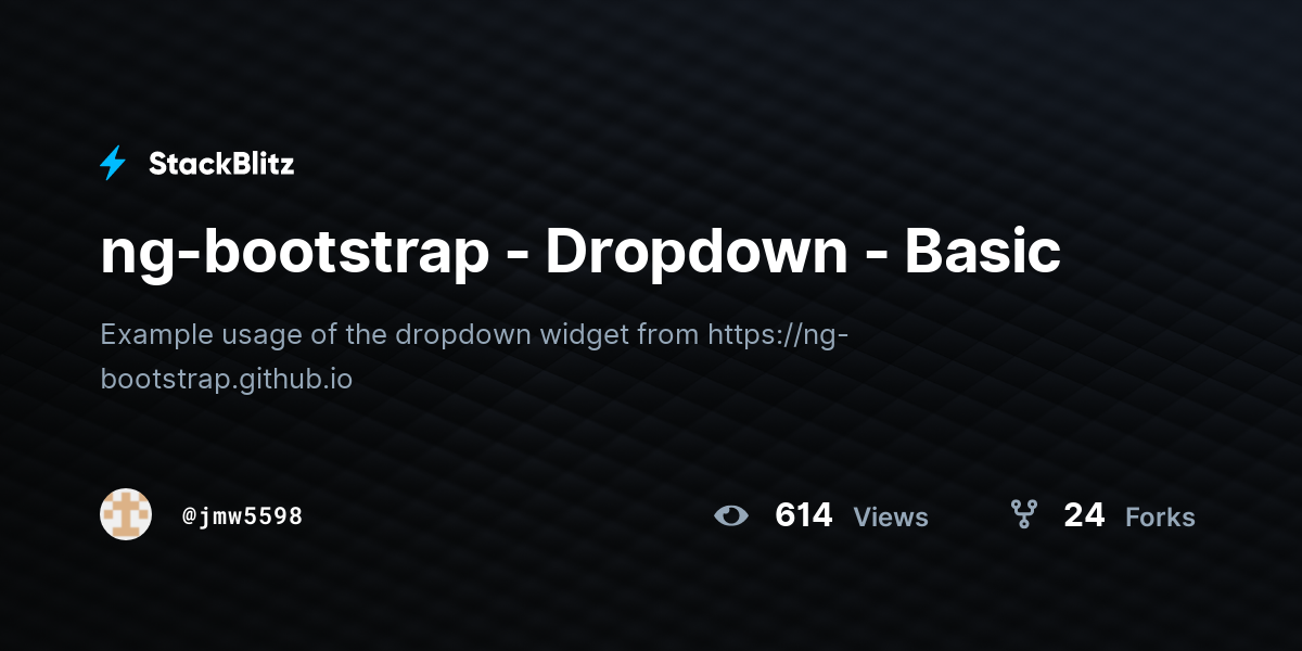 Ng bootstrap dropdown basic stackblitz