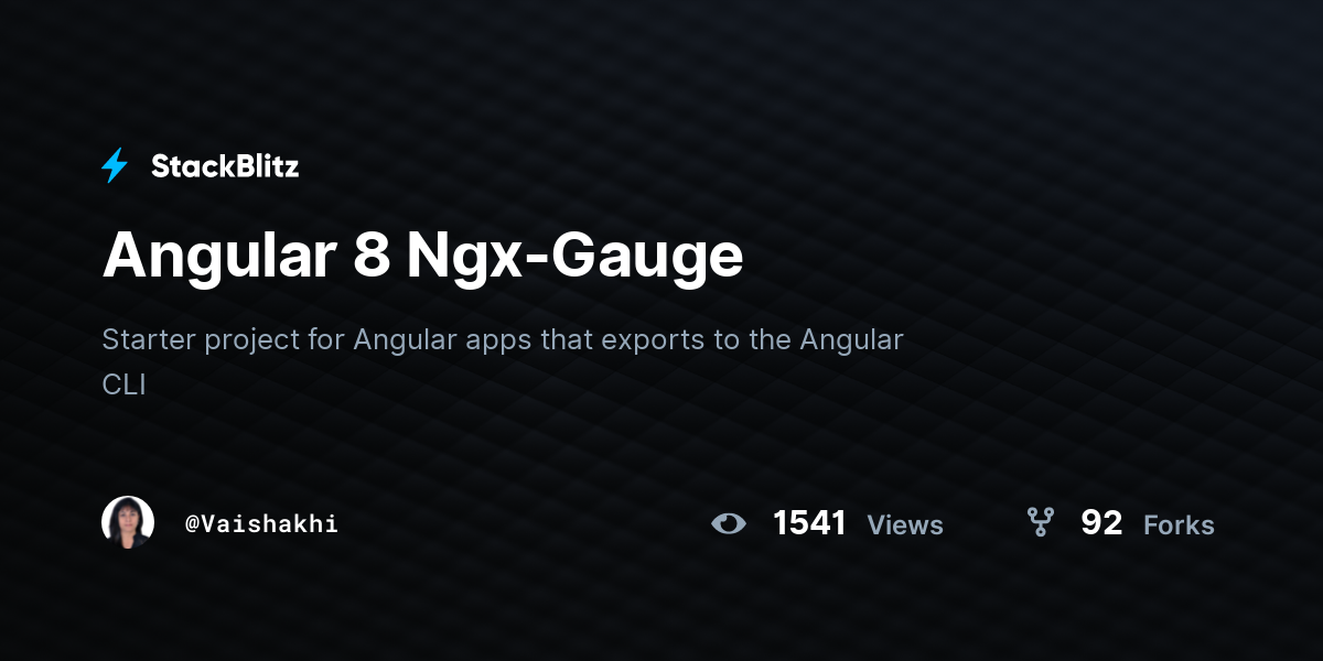 Angular 8 NgxGauge StackBlitz