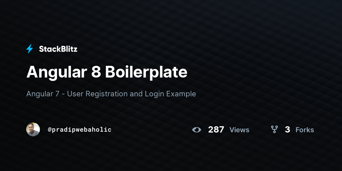Angular 8 Boilerplate - StackBlitz