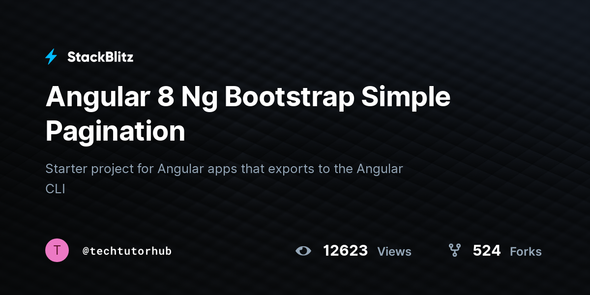 Angular 8 Ng Bootstrap Simple Pagination - StackBlitz