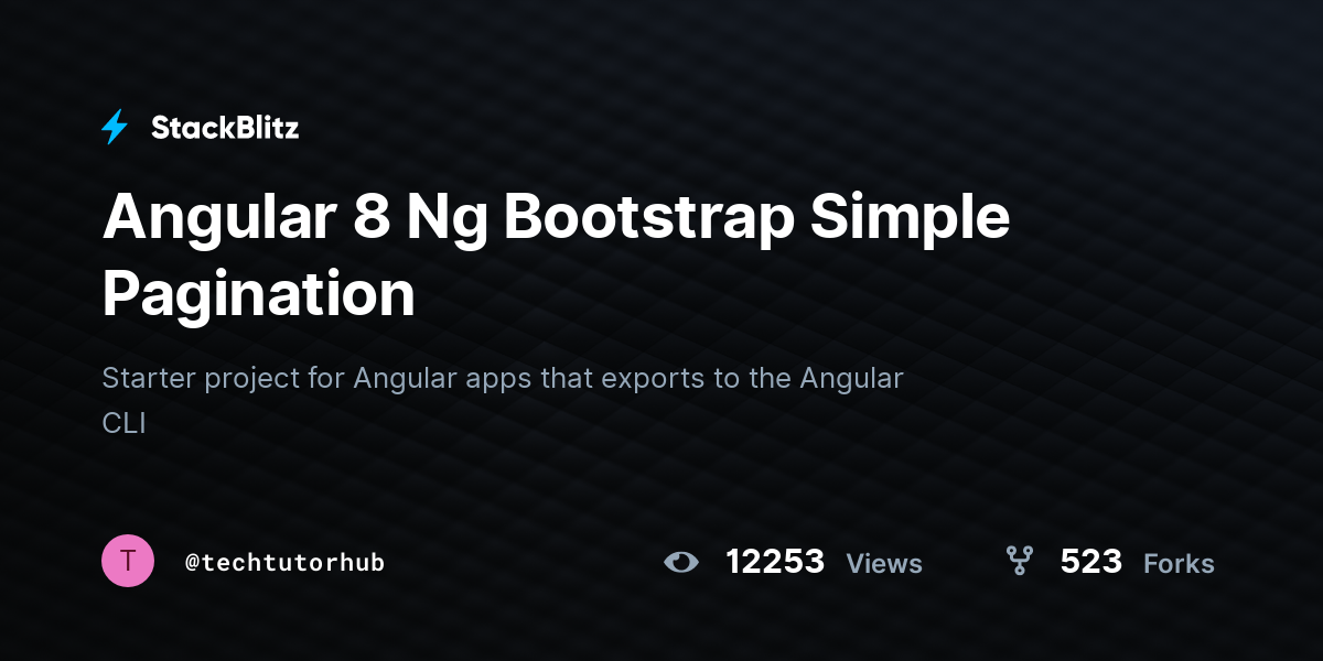 Angular 8 Ng Bootstrap Simple Pagination - StackBlitz