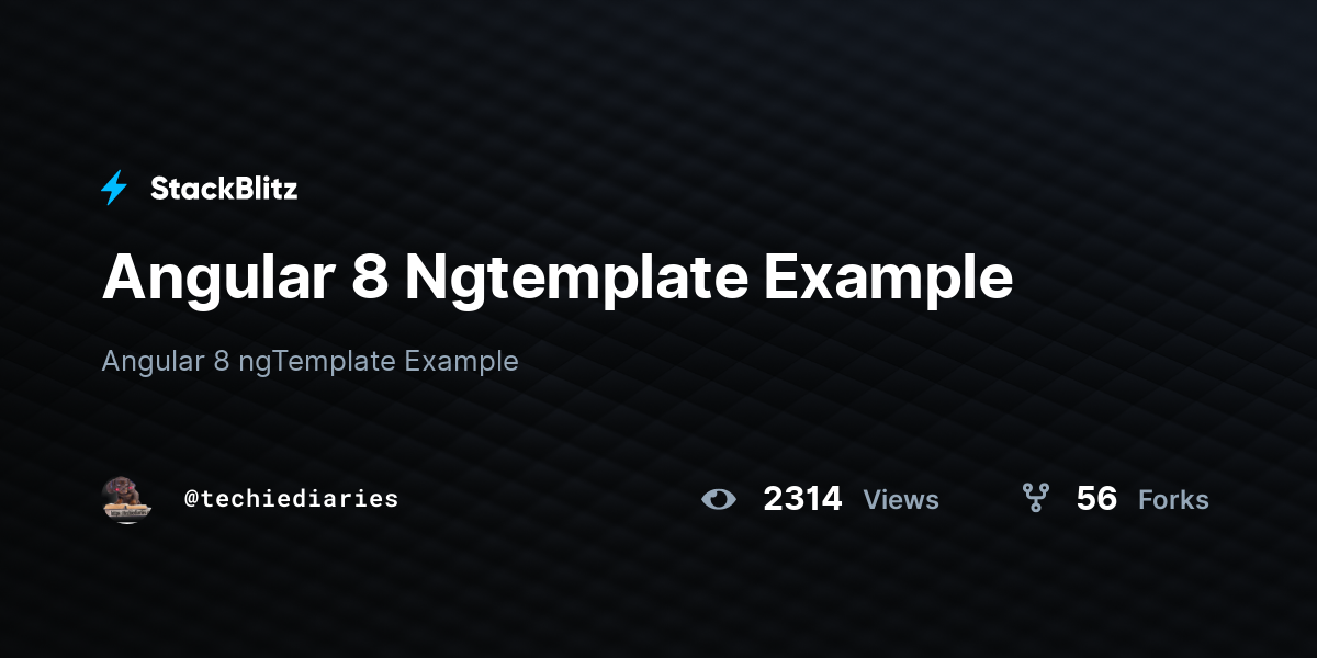 Angular 8 Ngtemplate Example - StackBlitz