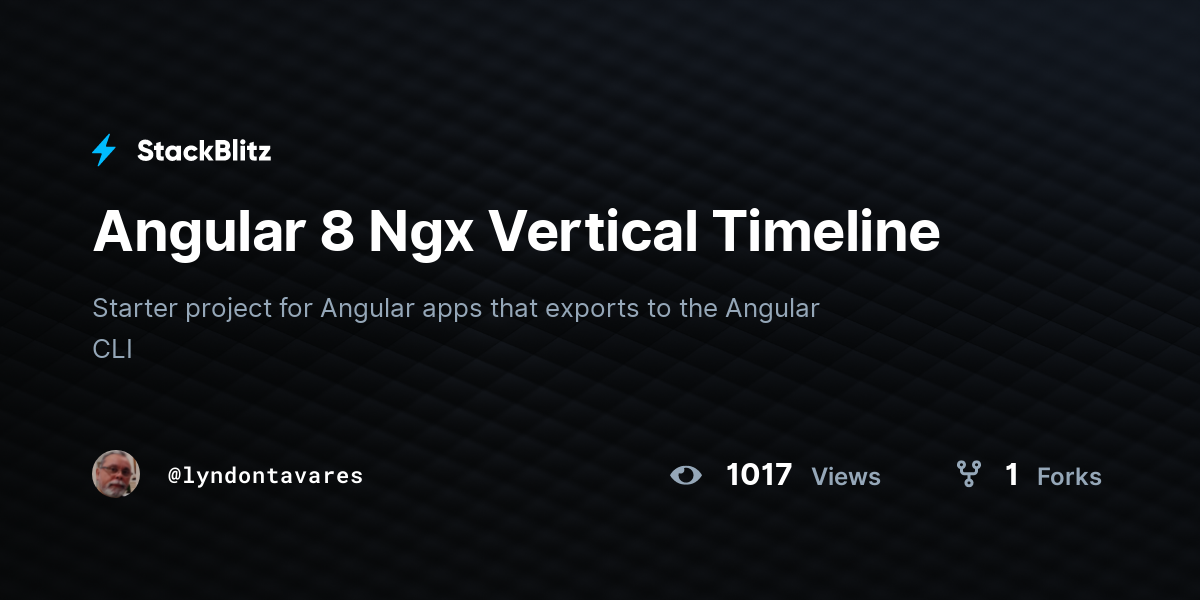 Angular 8 Ngx Vertical Timeline - StackBlitz