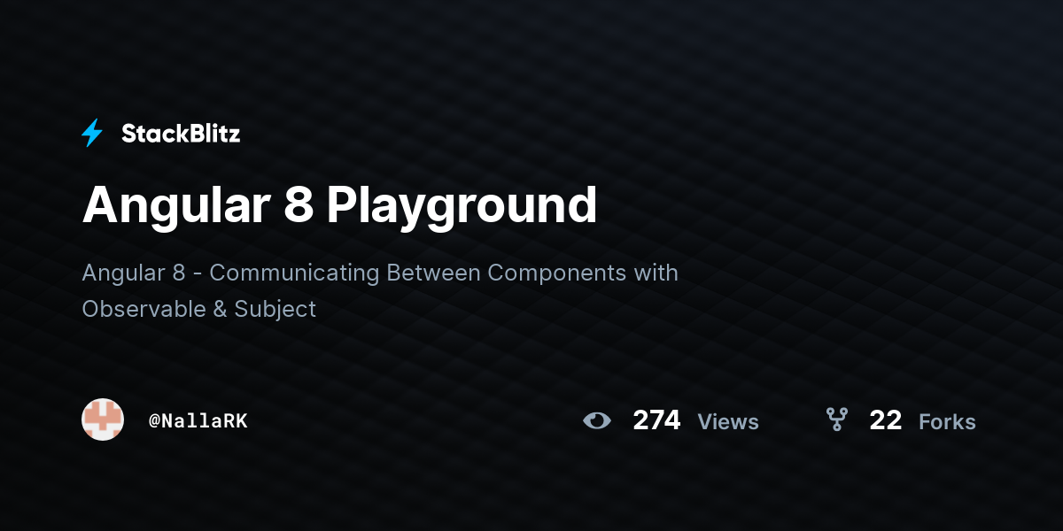 Angular 8 Playground - StackBlitz