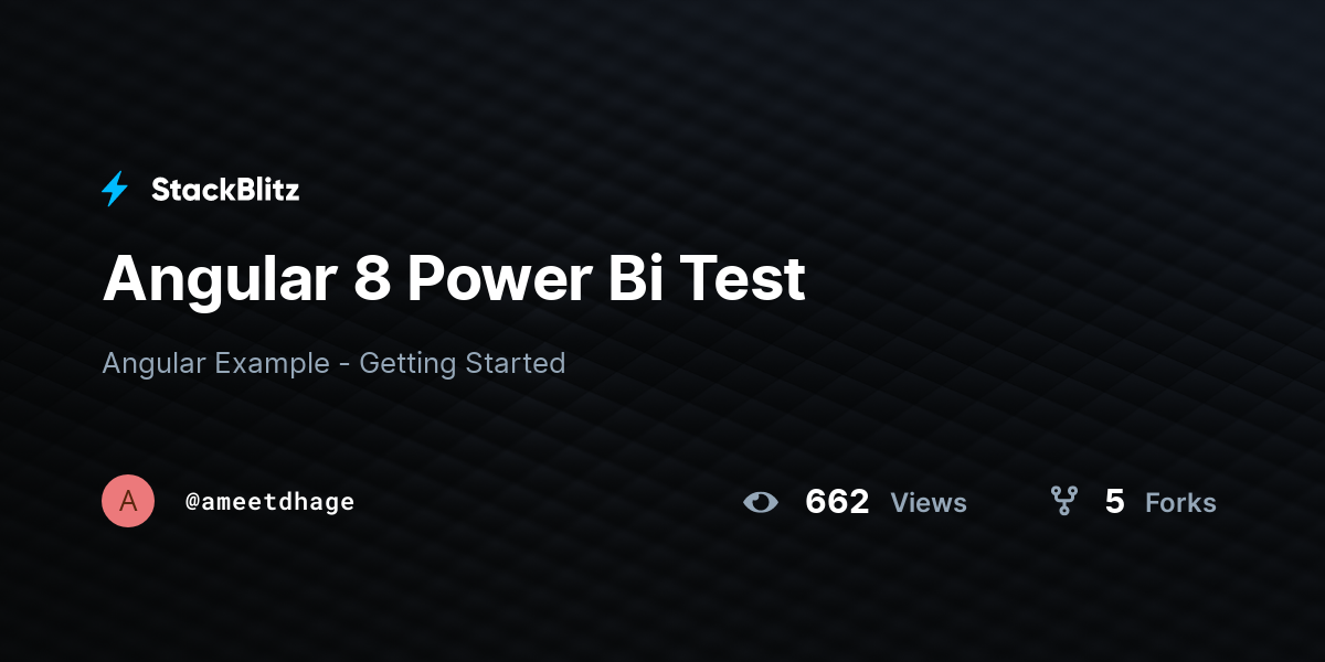 Angular 8 Power Bi Test - StackBlitz