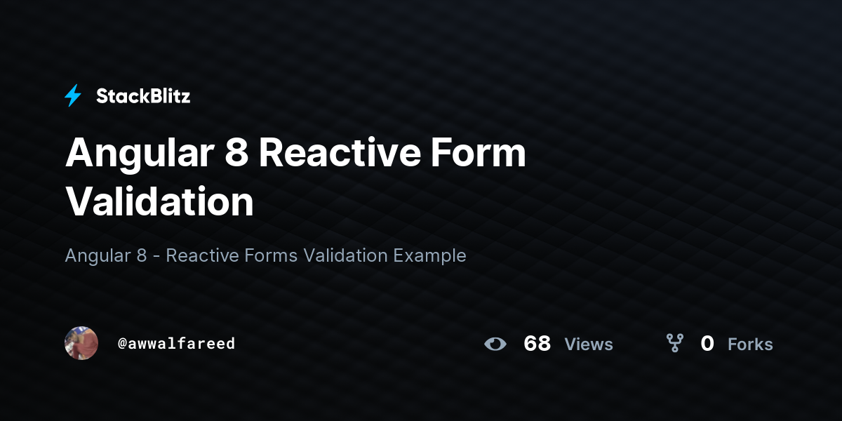 angular reactive form with validation stackblitz