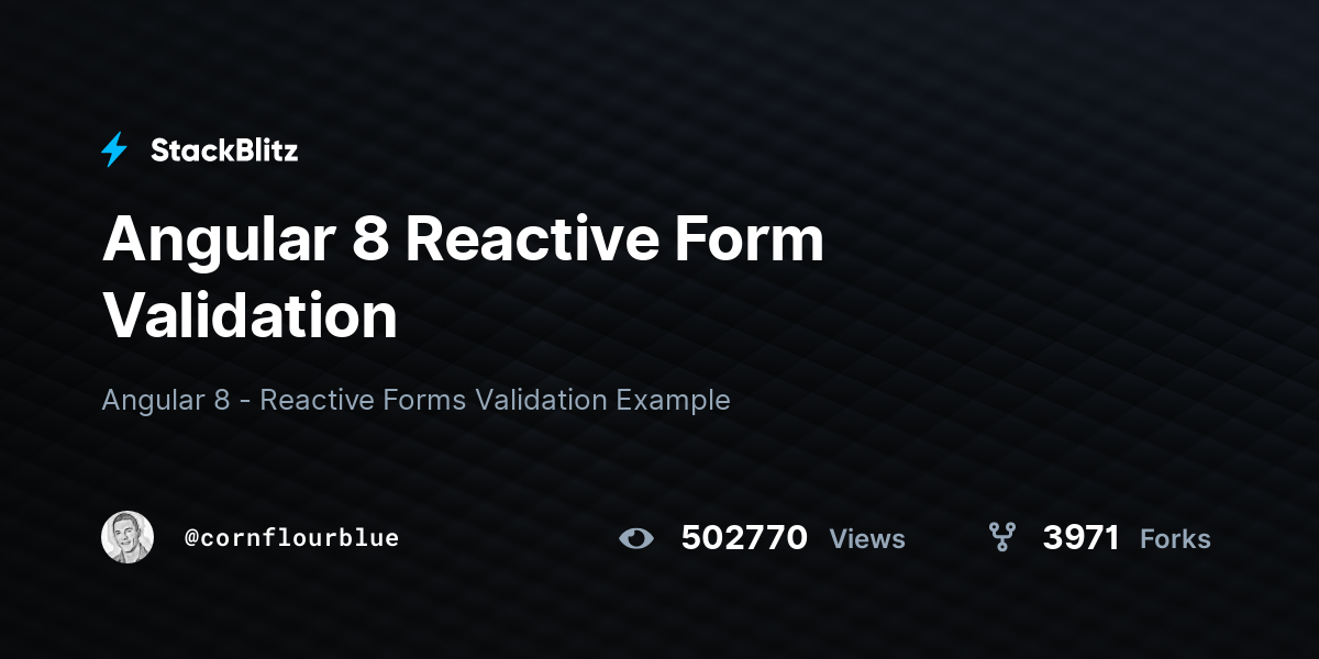 angular form control validation stackblitz