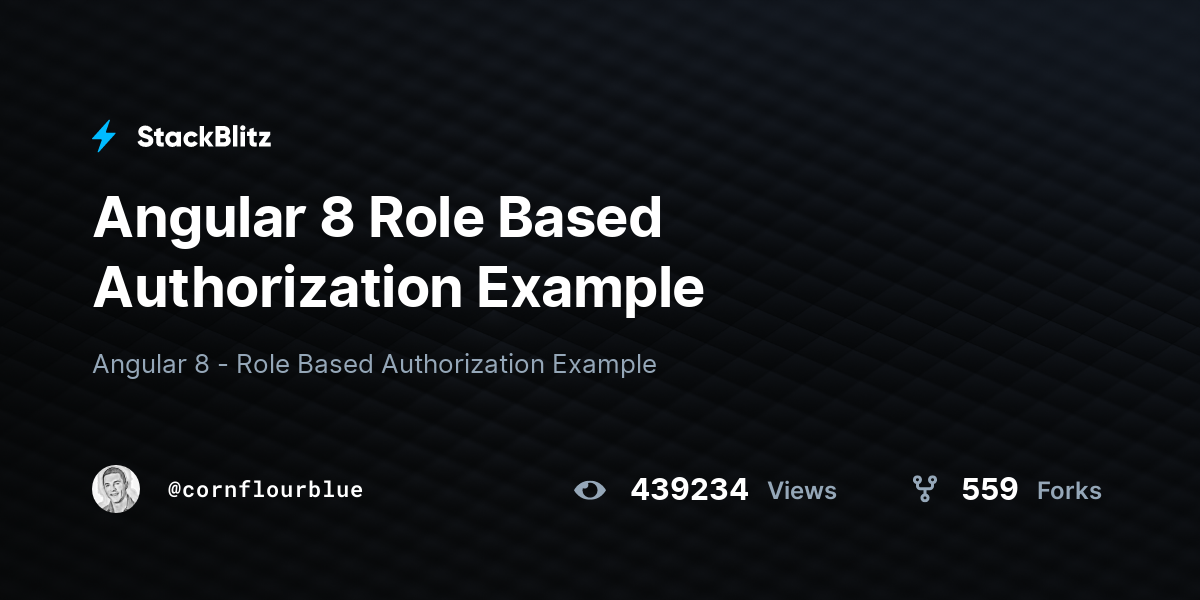 Angular 8 Role Based Authorization Example - StackBlitz