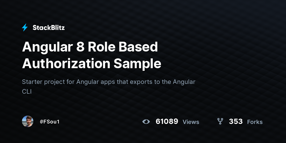 Angular 8 Role Based Authorization Sample - StackBlitz