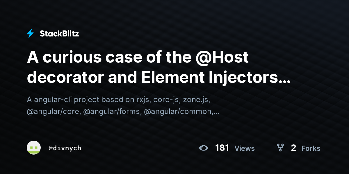 A curious case of the Host decorator and Element Injectors in Angular