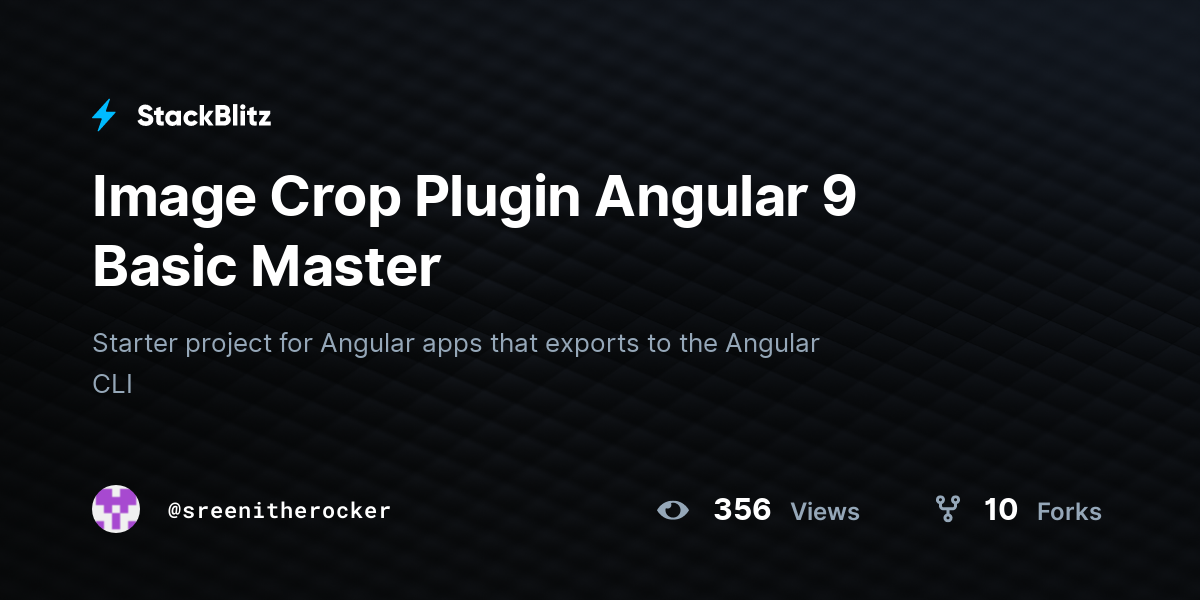 Image Crop Plugin Angular 9 Basic Master - StackBlitz