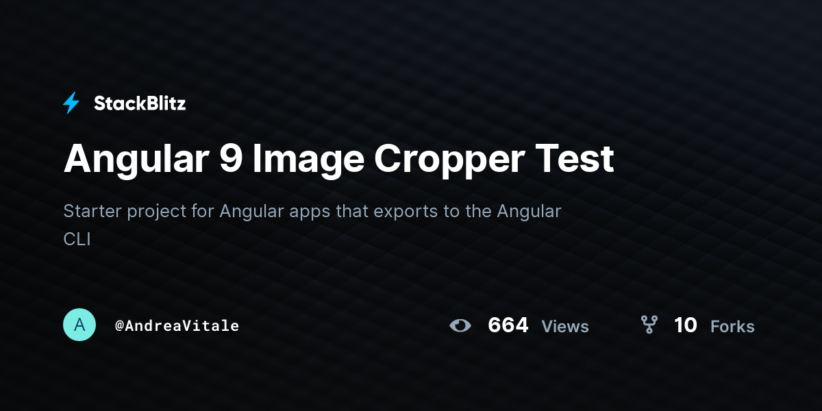 Angular 9 Image Cropper Test - StackBlitz