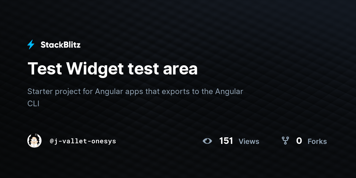 Test Widget test area - StackBlitz