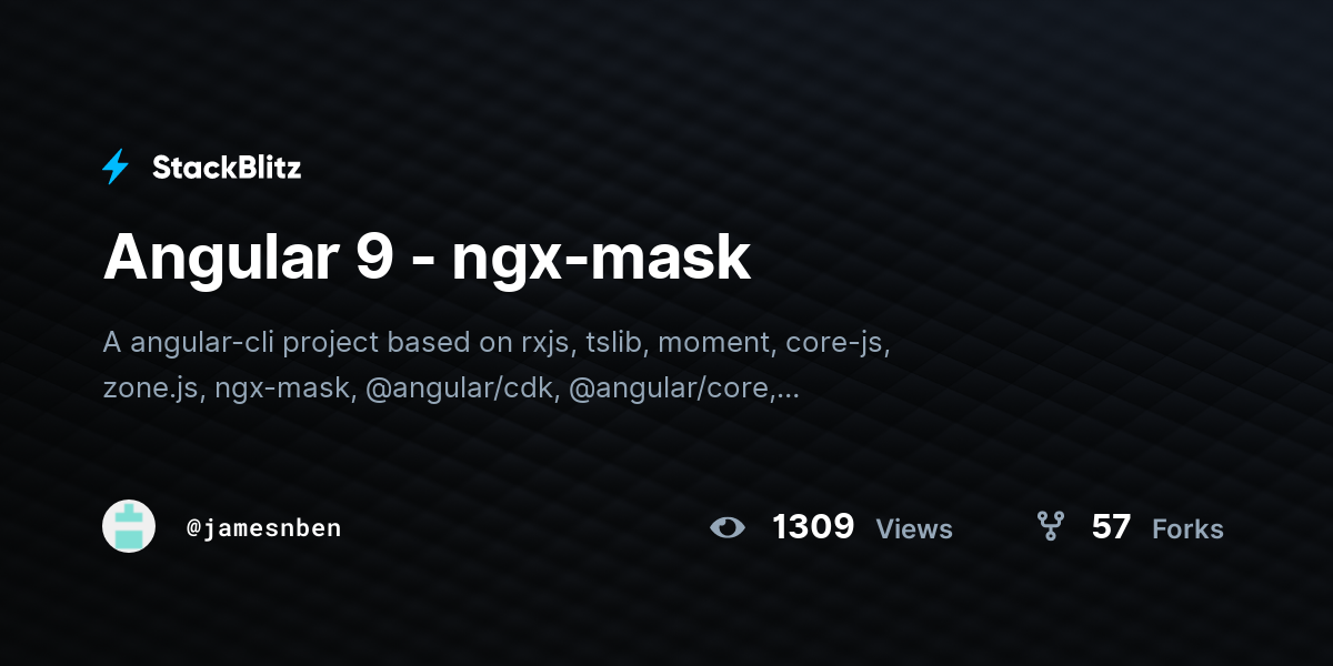 Angular 9 - ngx-mask - StackBlitz