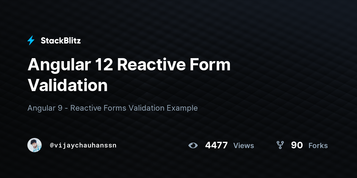 reactive forms formarray validation in stackblitz angular 12